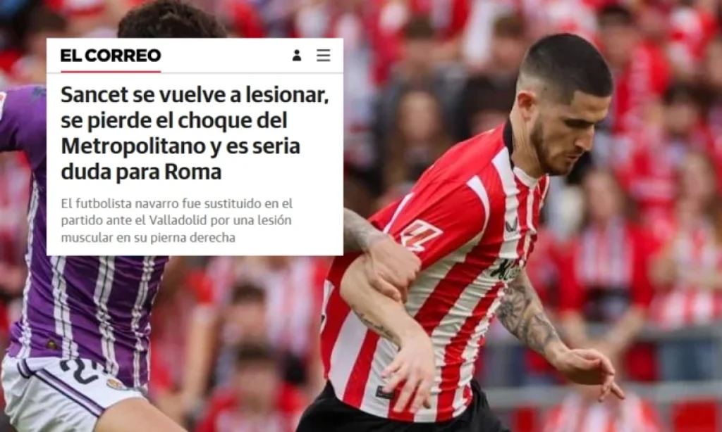 Sancet podría estar listo para el duelo contra la Roma