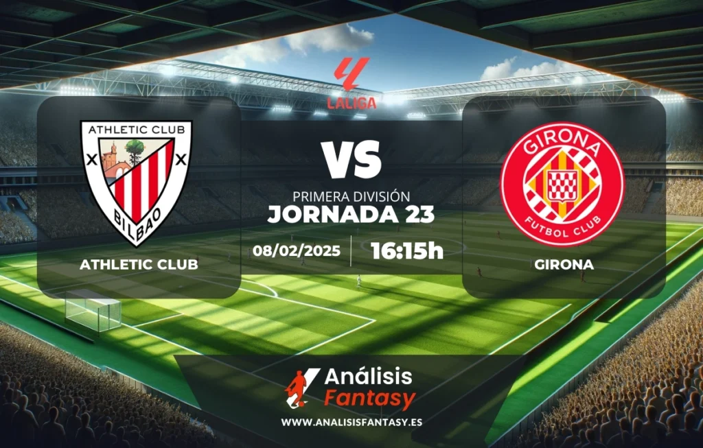 Posible alineación Athletic Club - Girona - Jornada 23 de LaLiga (08/02/2025)