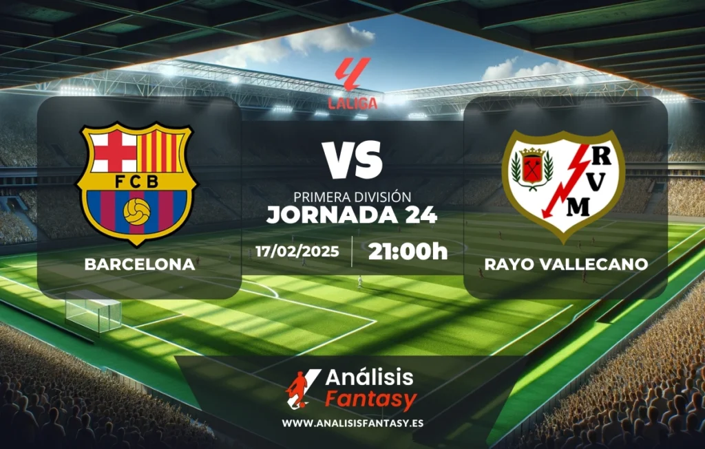 Posible alineación Barcelona - Rayo Vallecano - Jornada 24 de LaLiga (17/02/2025)