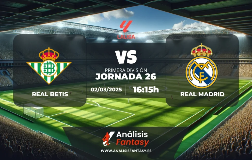 Posible alineación Real Betis - Real Madrid - Jornada 26 de LaLiga (02/03/2025)