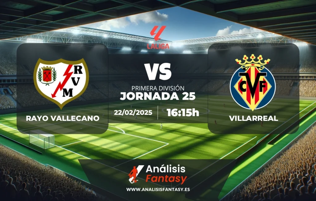 Posible alineación Rayo Vallecano - Villarreal - Jornada 25 de LaLiga (22/02/2025)