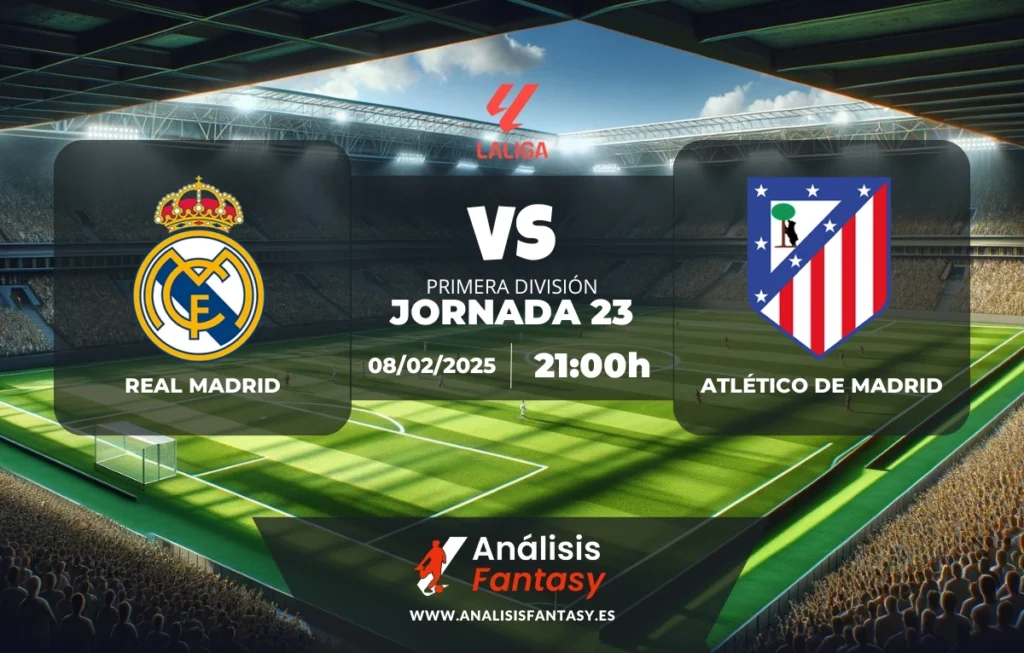 Posible alineación Real Madrid - Atlético de Madrid - Jornada 23 de LaLiga (08/02/2025)