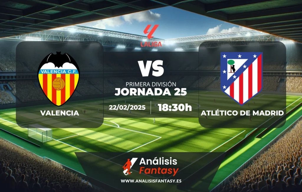 Posible alineación Valencia - Atlético de Madrid - Jornada 25 de LaLiga (22/02/2025)