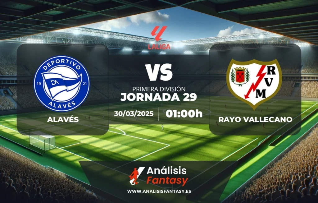 Posible alineación Alavés - Rayo Vallecano - Jornada 29 de LaLiga (30/03/2025)