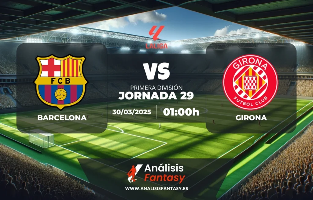 Posible alineación Barcelona - Girona - Jornada 29 de LaLiga (30/03/2025)