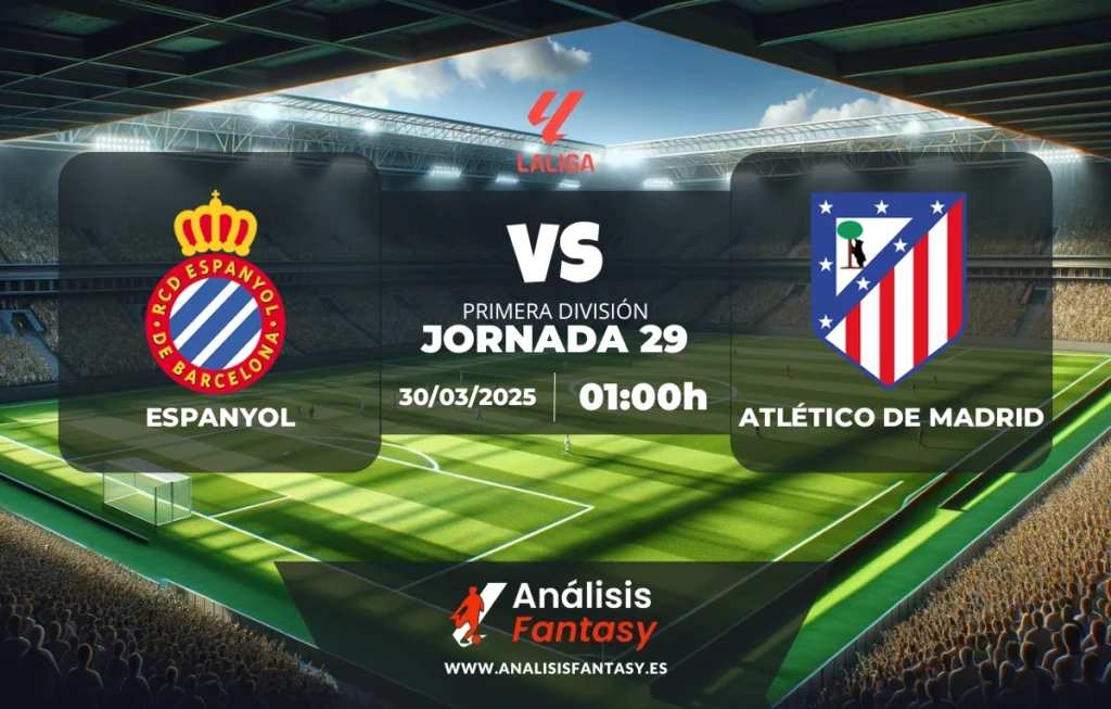 Posible alineación Espanyol - Atlético de Madrid - Jornada 29 de LaLiga (30/03/2025)
