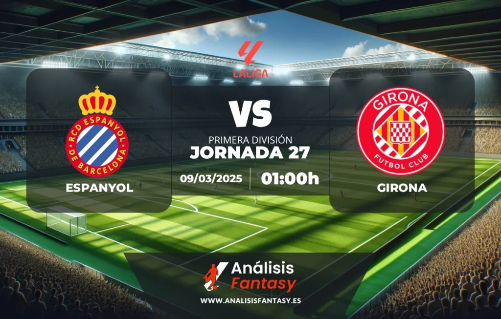 Posible alineación Espanyol - Girona - Jornada 27 de LaLiga (09/03/2025)