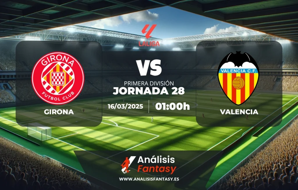 Posible alineación Girona - Valencia - Jornada 28 de LaLiga (16/03/2025)