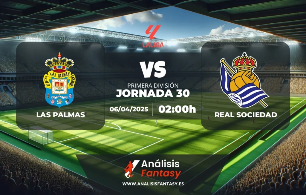 Posible alineación Las Palmas - Real Sociedad - Jornada 30 de LaLiga (06/04/2025)