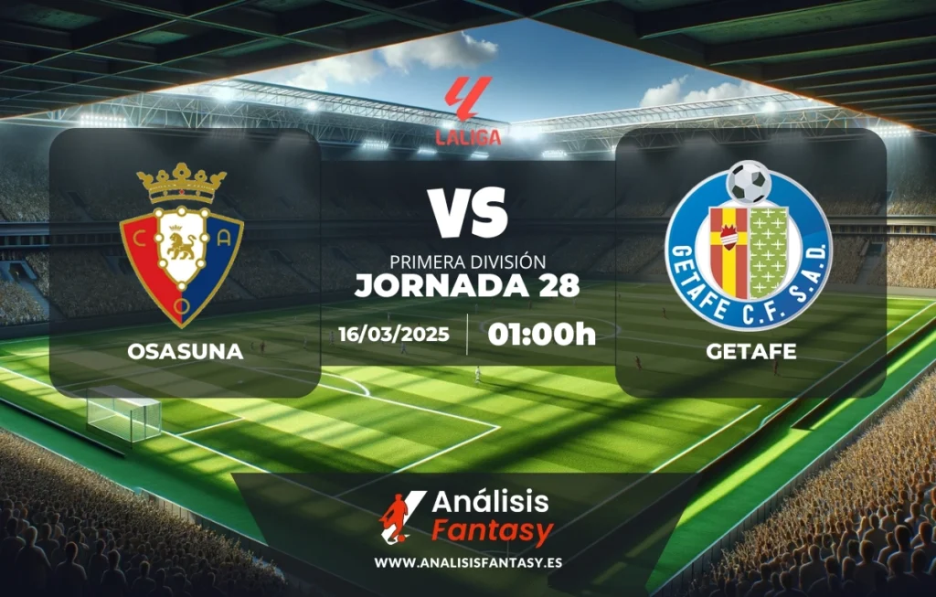 Posible alineación Osasuna - Getafe - Jornada 28 de LaLiga (16/03/2025)