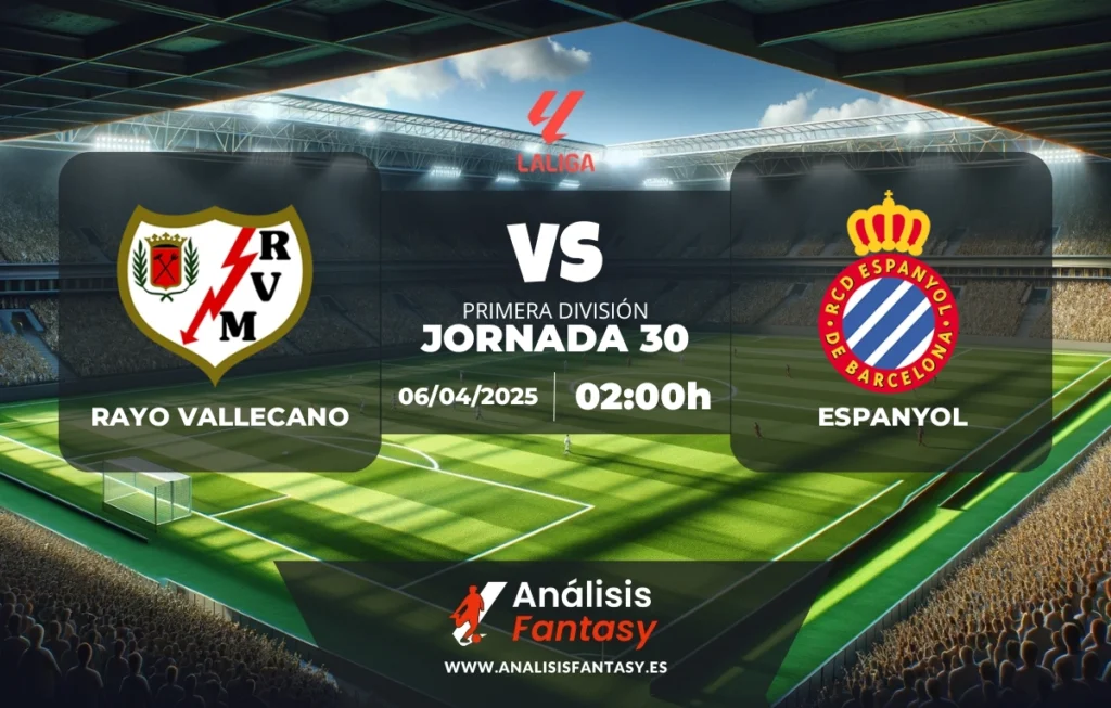 Posible alineación Rayo Vallecano - Espanyol - Jornada 30 de LaLiga (06/04/2025)
