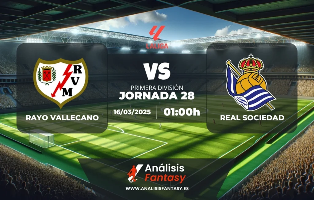 Posible alineación Rayo Vallecano - Real Sociedad - Jornada 28 de LaLiga (16/03/2025)