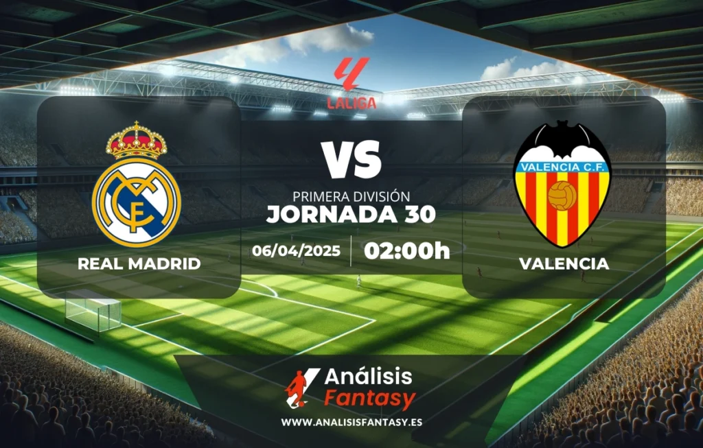 Posible alineación Real Madrid - Valencia - Jornada 30 de LaLiga (06/04/2025)