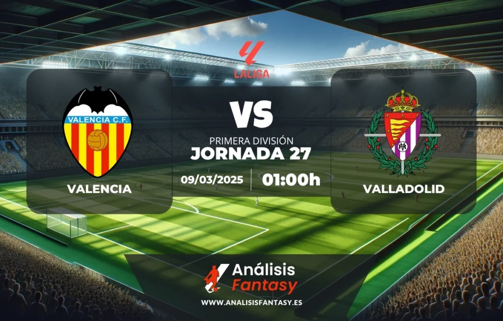 Posible alineación Valencia - Valladolid - Jornada 27 de LaLiga (09/03/2025)