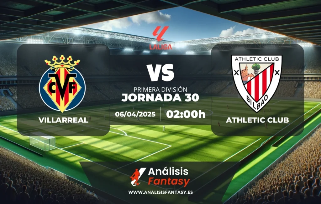 Posible alineación Villarreal - Athletic Club - Jornada 30 de LaLiga (06/04/2025)