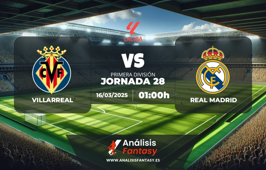 Posible alineación Villarreal - Real Madrid - Jornada 28 de LaLiga (16/03/2025)