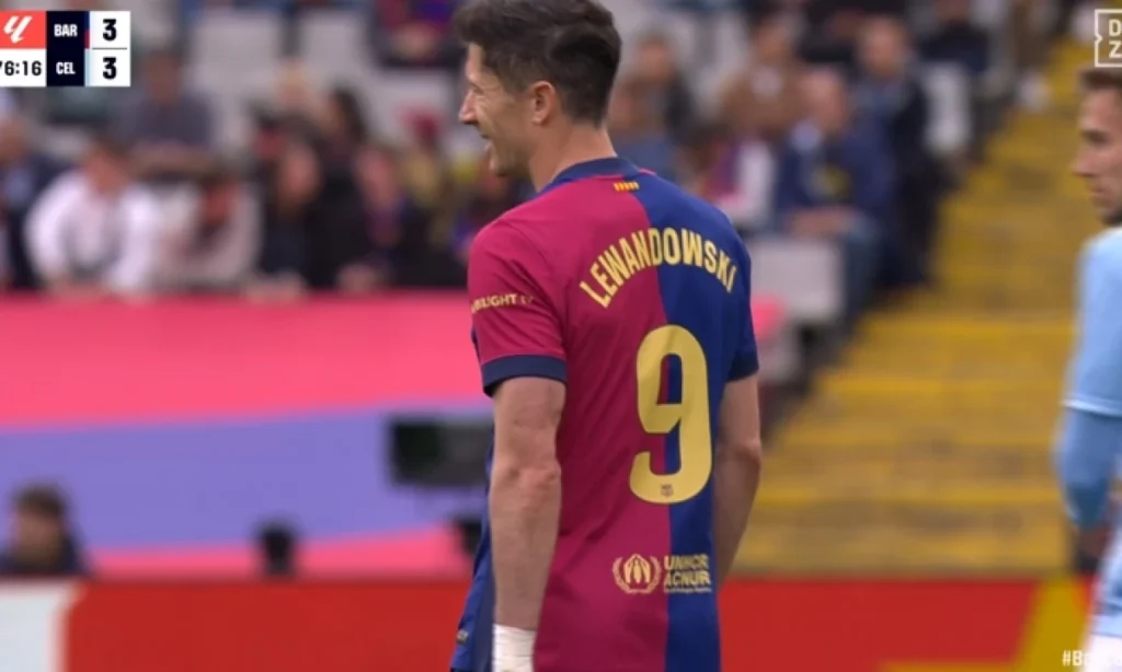 Lewandowski abandona el campo por molestias en los isquiotibiales